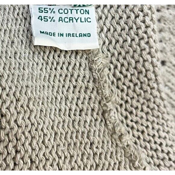 Vintage Ireland Made Aran Crafts Open Sweater Cardigan Beige Size XS - Picture 8 of 8